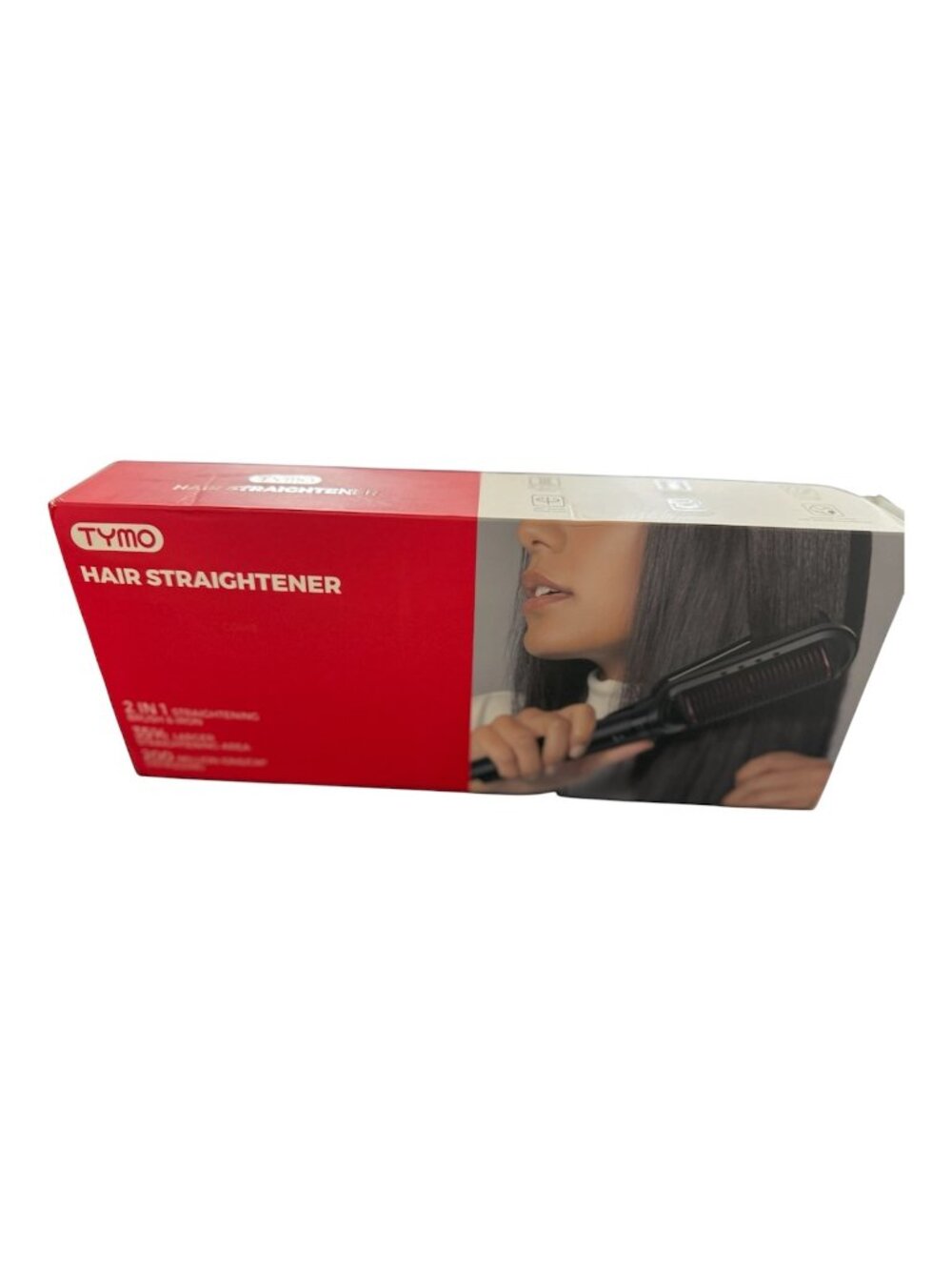 TYMO Flipro Hair Straightener Comb Brush 2 in 1 Flat Iron Anti Frizz 200M Ions